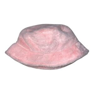 Pink Faux Fur Bucket Hat